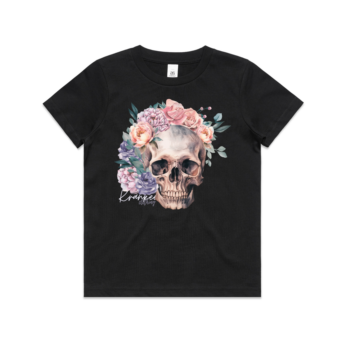 Kids Floral Skull Tee
