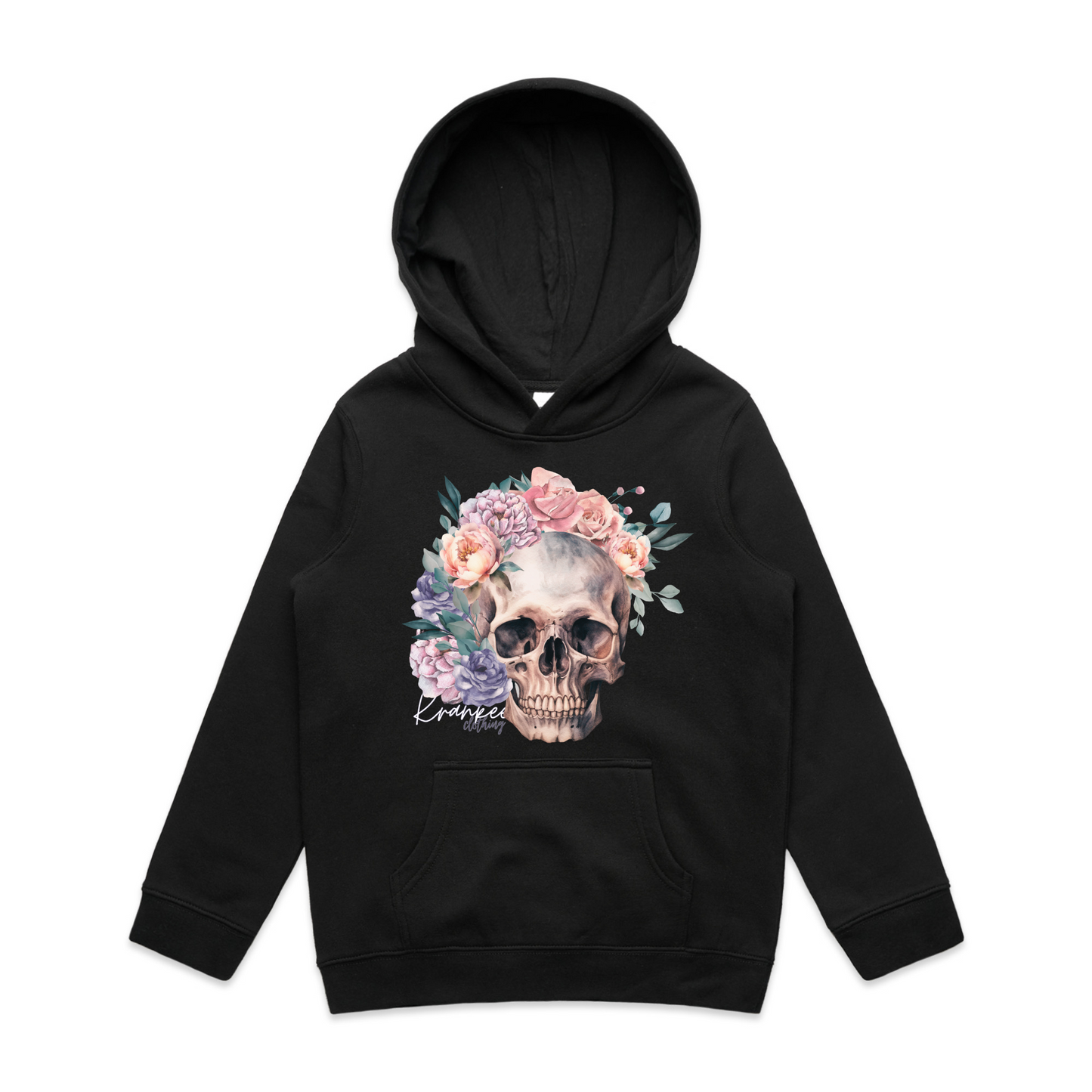 Kids Floral Skull Hoodie