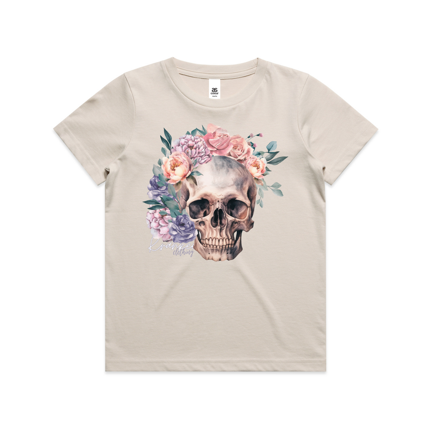 Kids Floral Skull Tee