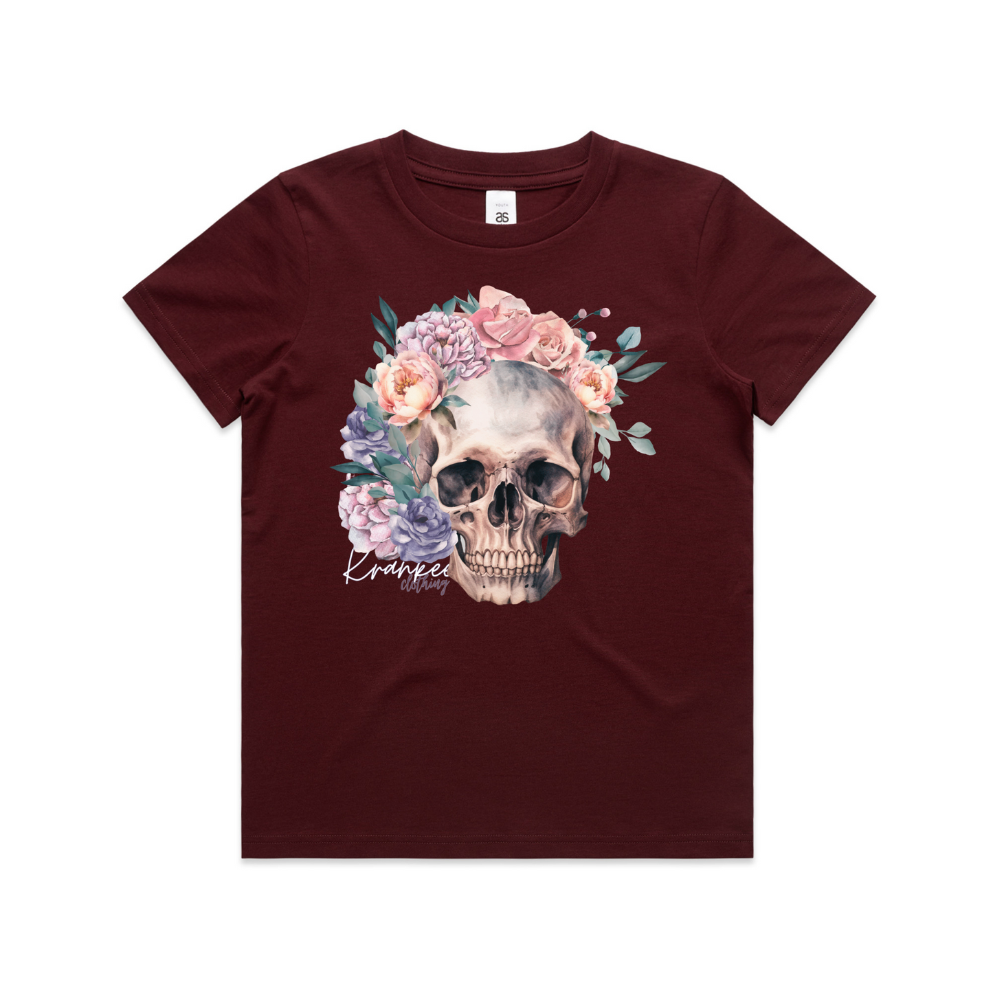 Kids Floral Skull Tee