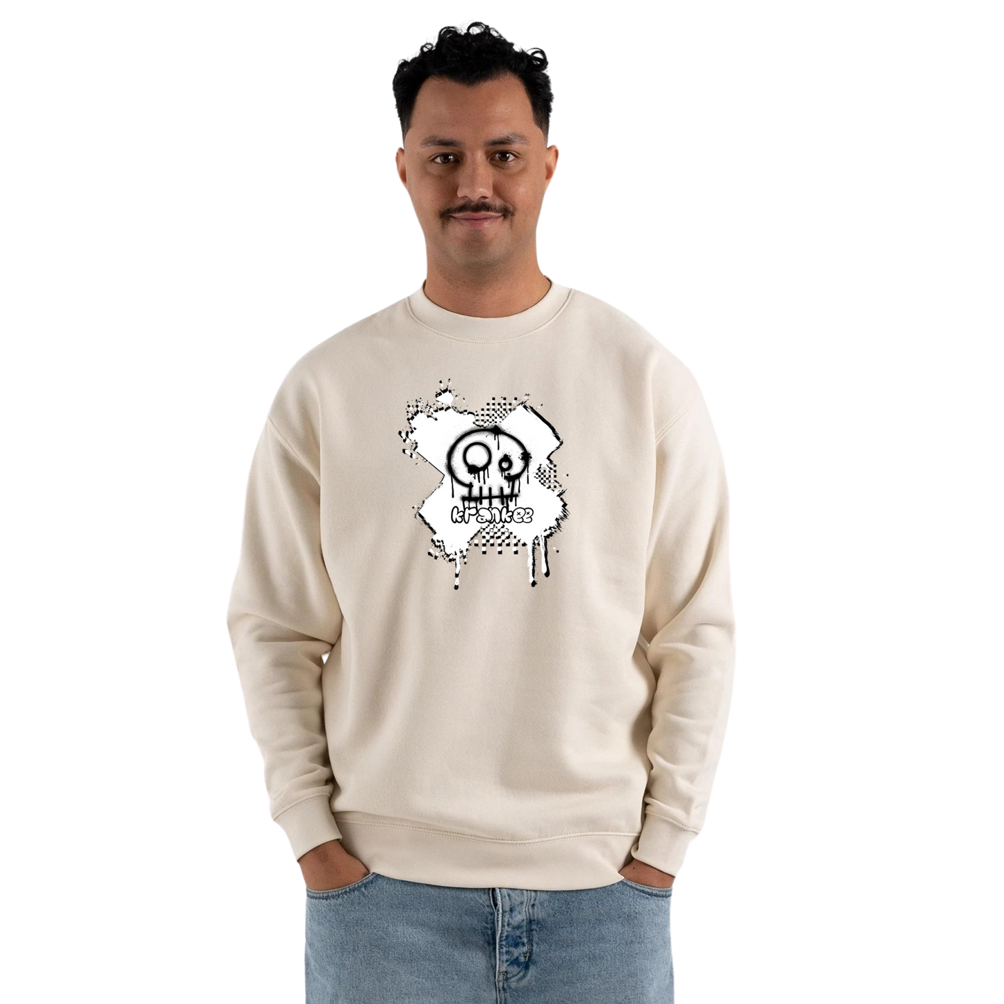 Mens Spray Paint Crew Neck