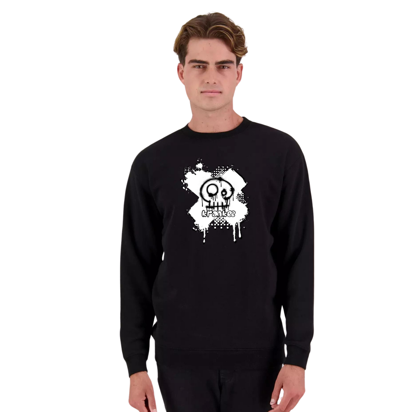 Mens Spray Paint Crew Neck