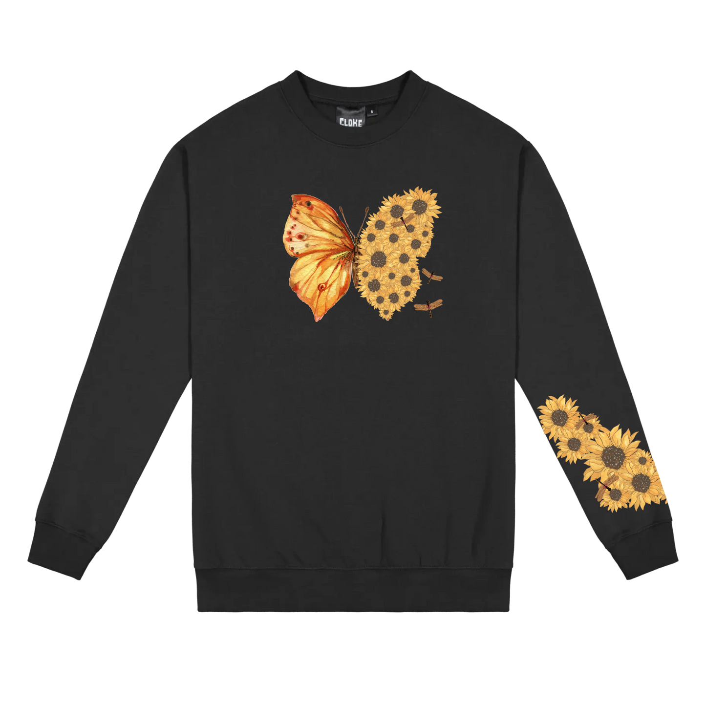 Kids Flutterby Sunflower Crew Neck