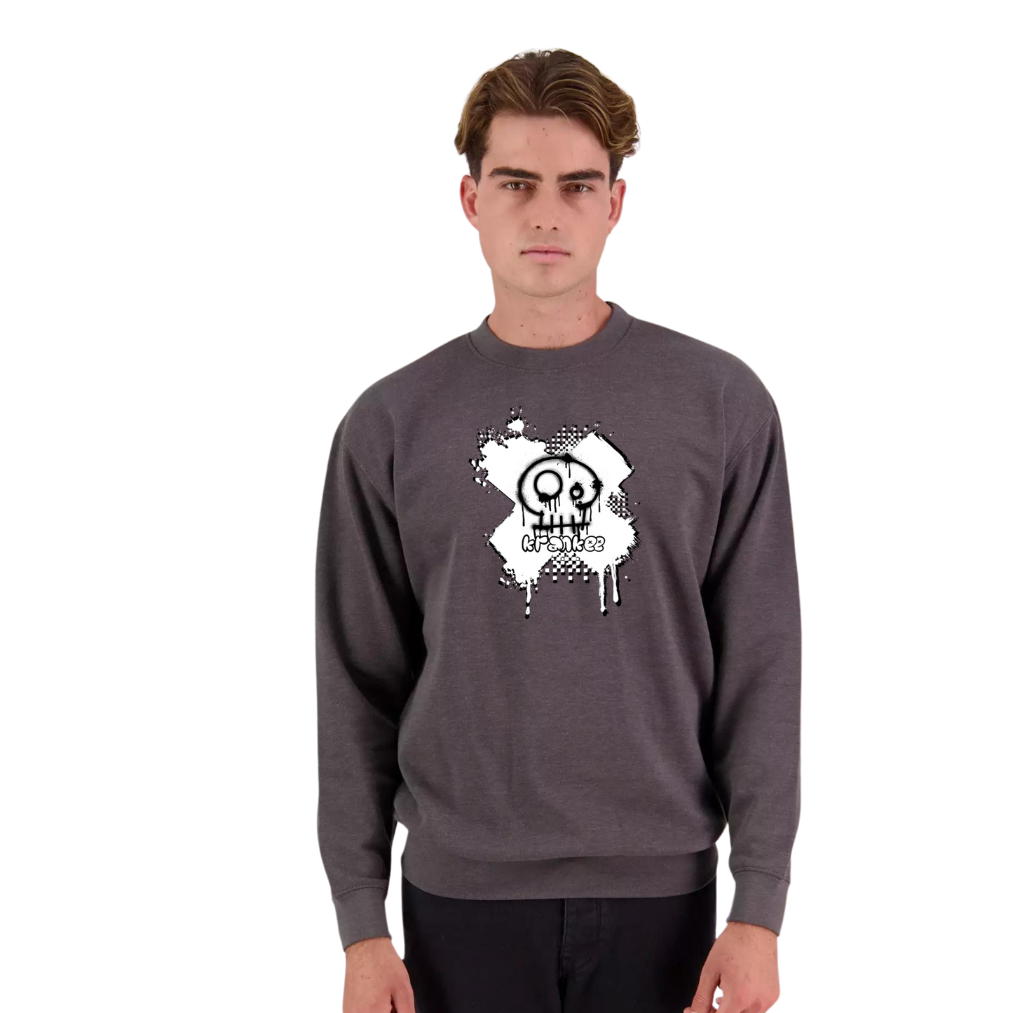 Mens Spray Paint Crew Neck