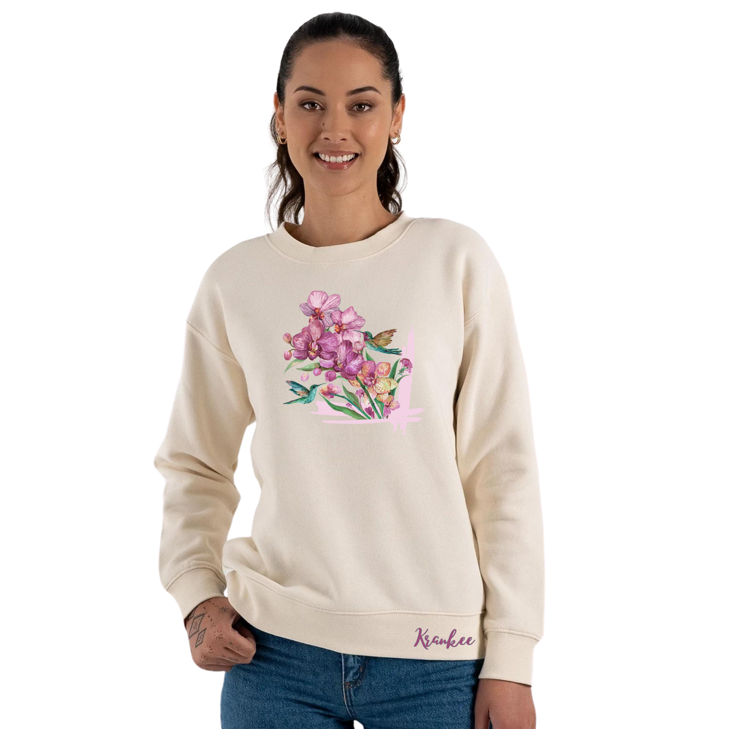 Womens Orchid Crew Neck