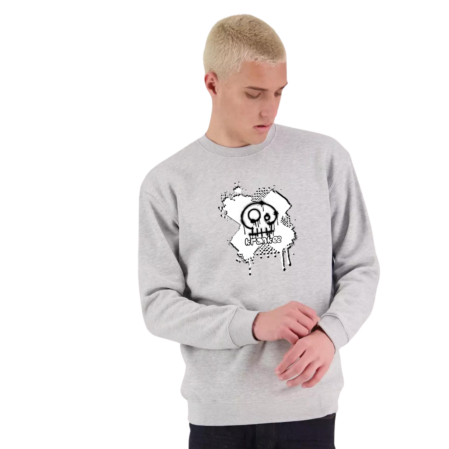 Mens Spray Paint Crew Neck