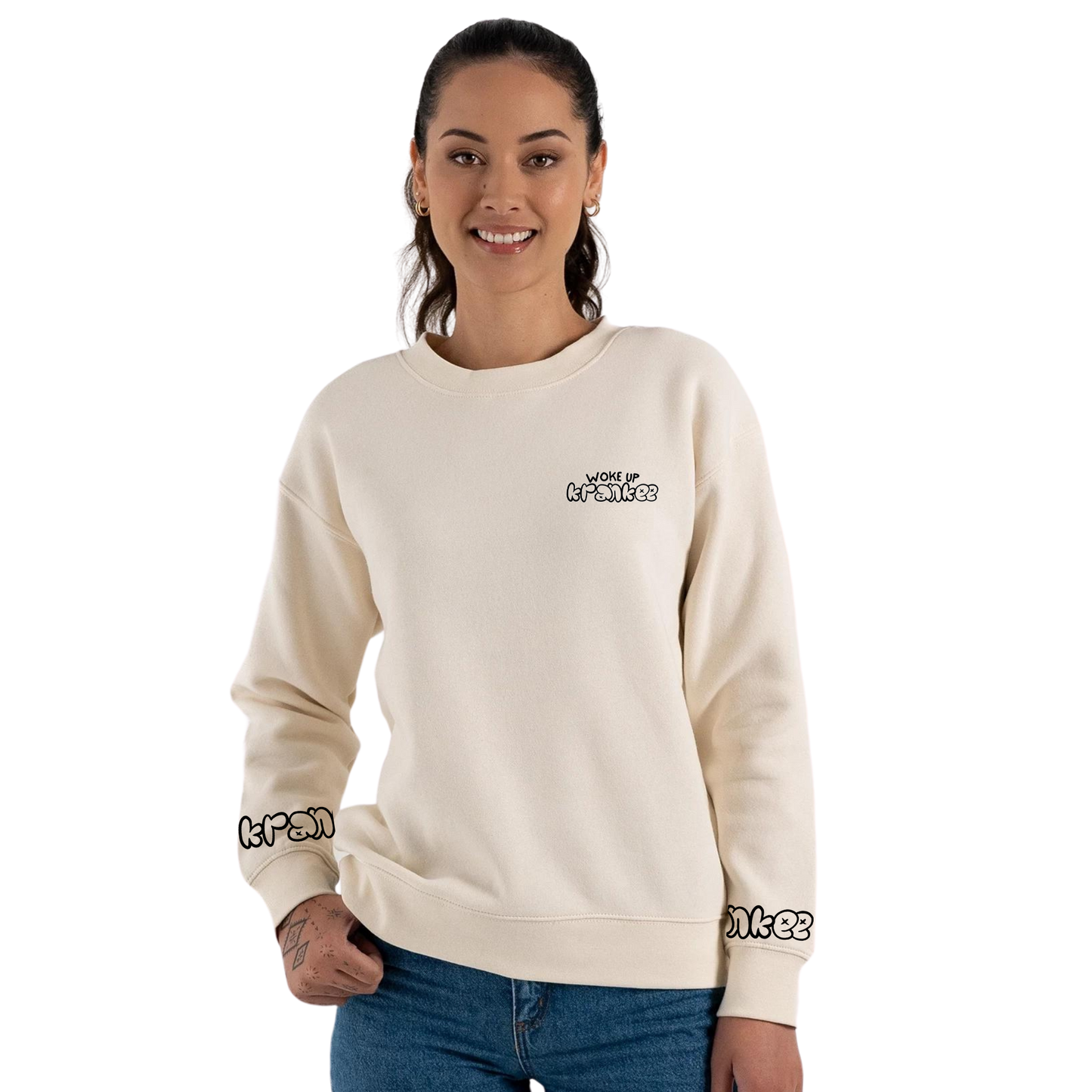 Womens Woke Up Crew Neck