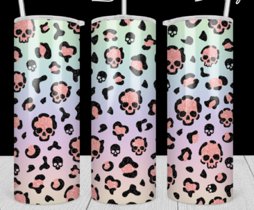 Leopard Print Skull - Tumbler & Bottle