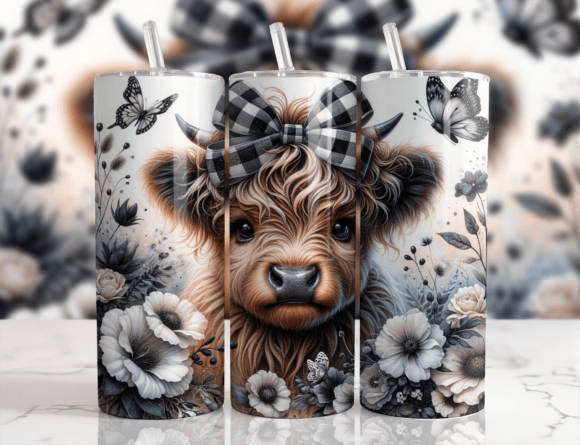 Black Highland Cow - Tumbler & Bottle