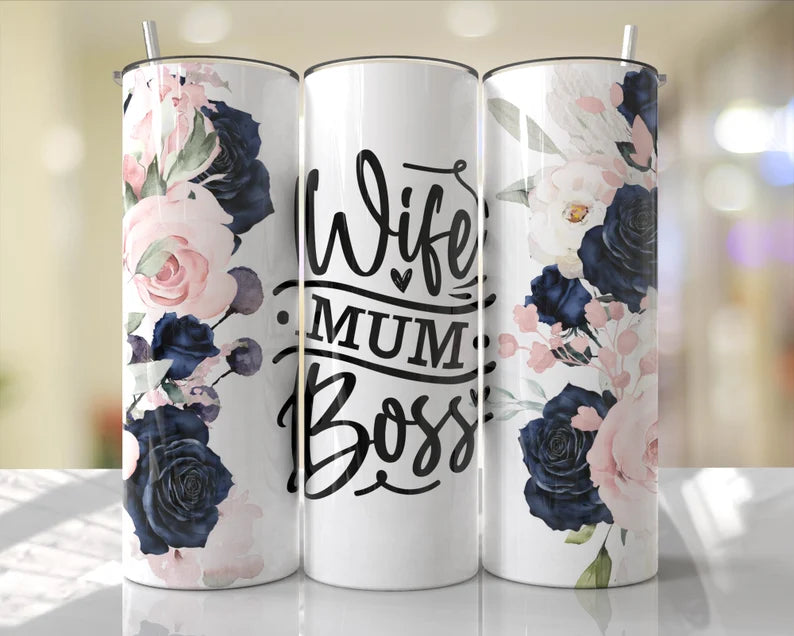 Wife Mum Boss - Tumbler & Bottle