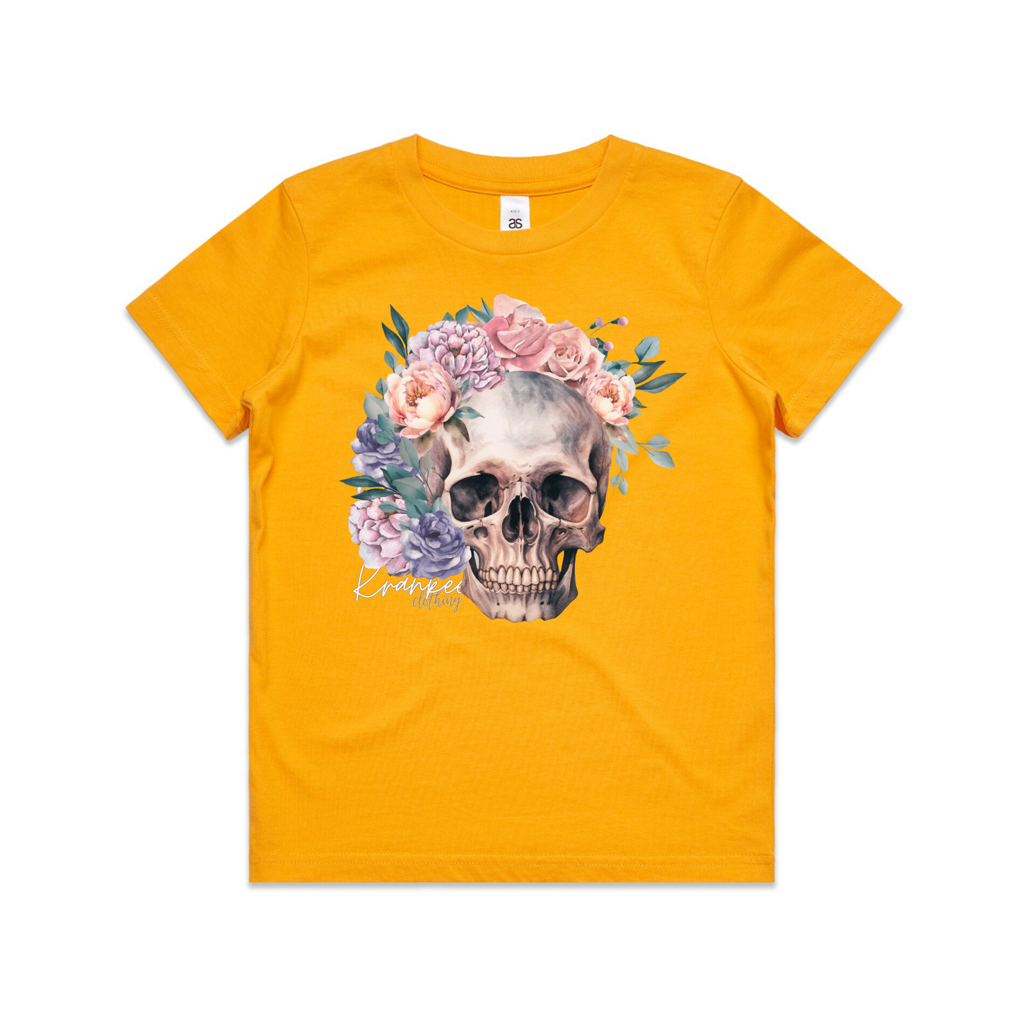 Kids Floral Skull Tee