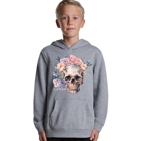 Kids Floral Skull Hoodie