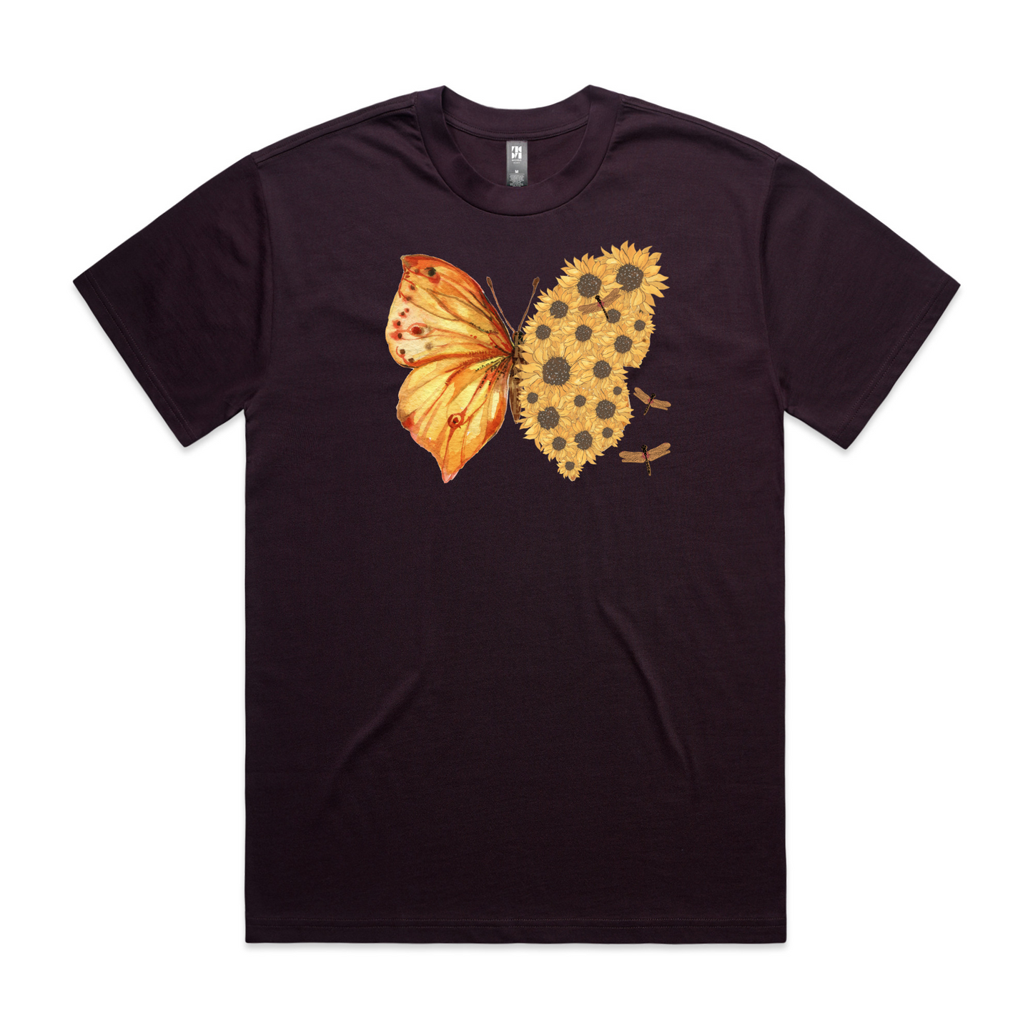 Mens Flutterby Sunflower Heavy Tee