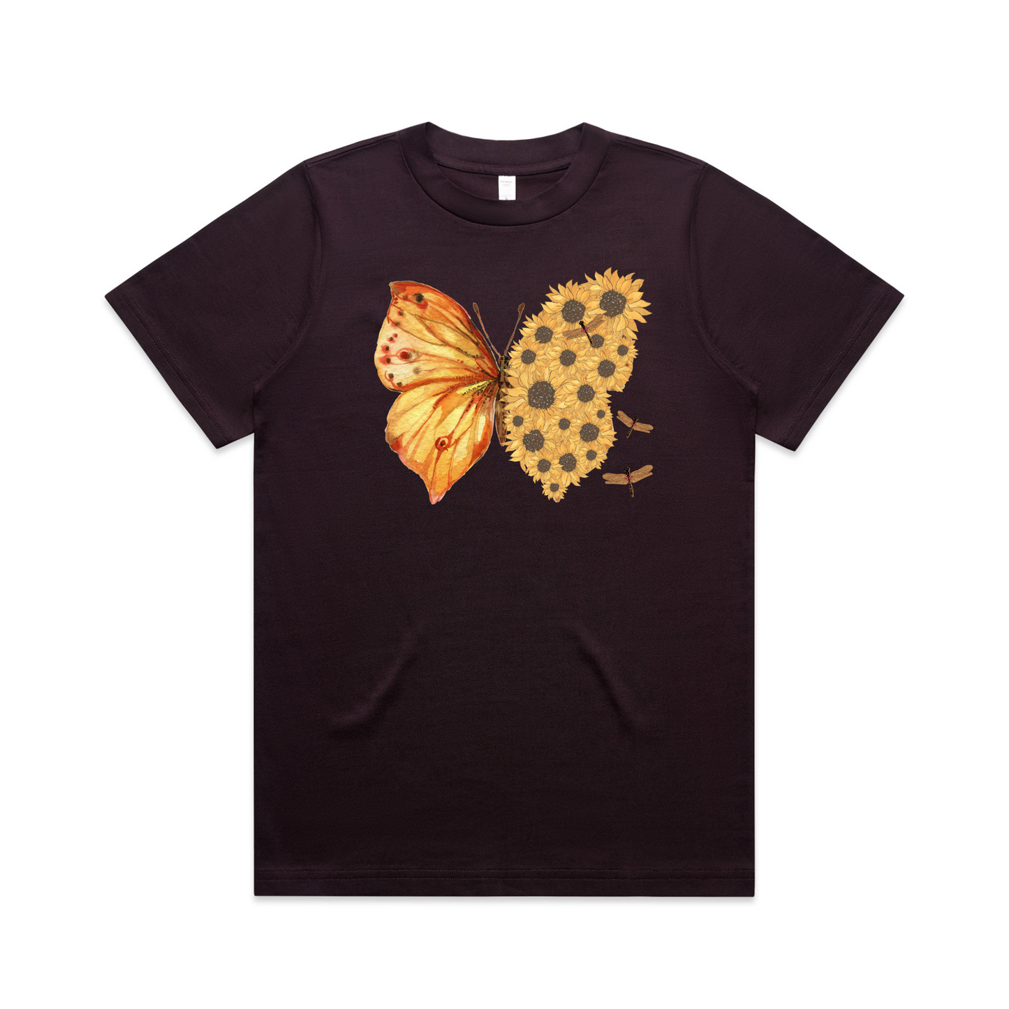 Womens Flutterby Sunflower Heavy Tee