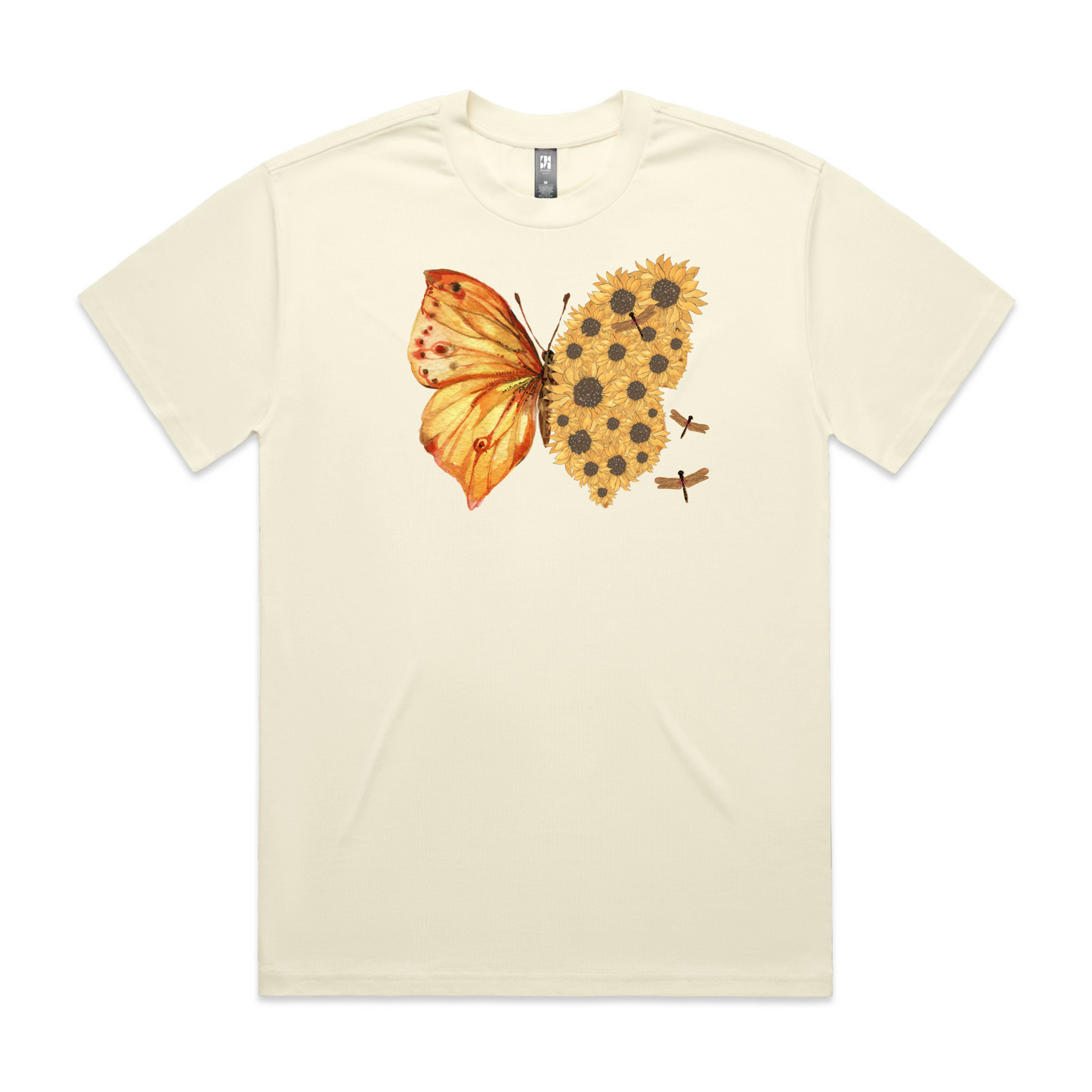 Mens Flutterby Sunflower Heavy Tee