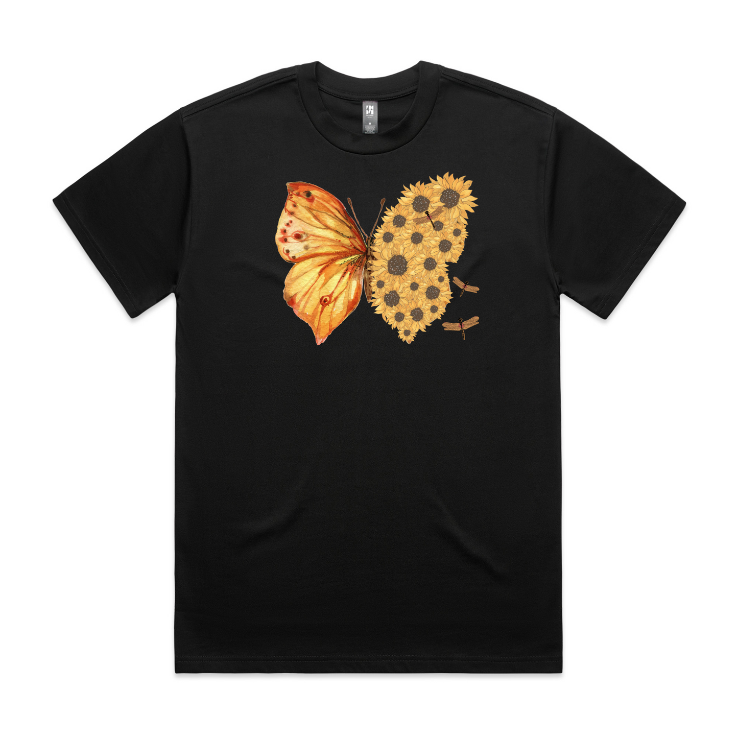 Mens Flutterby Sunflower Heavy Tee
