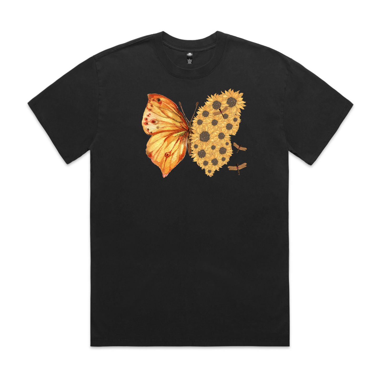 Mens Flutterby Sunflower Heavy Tee