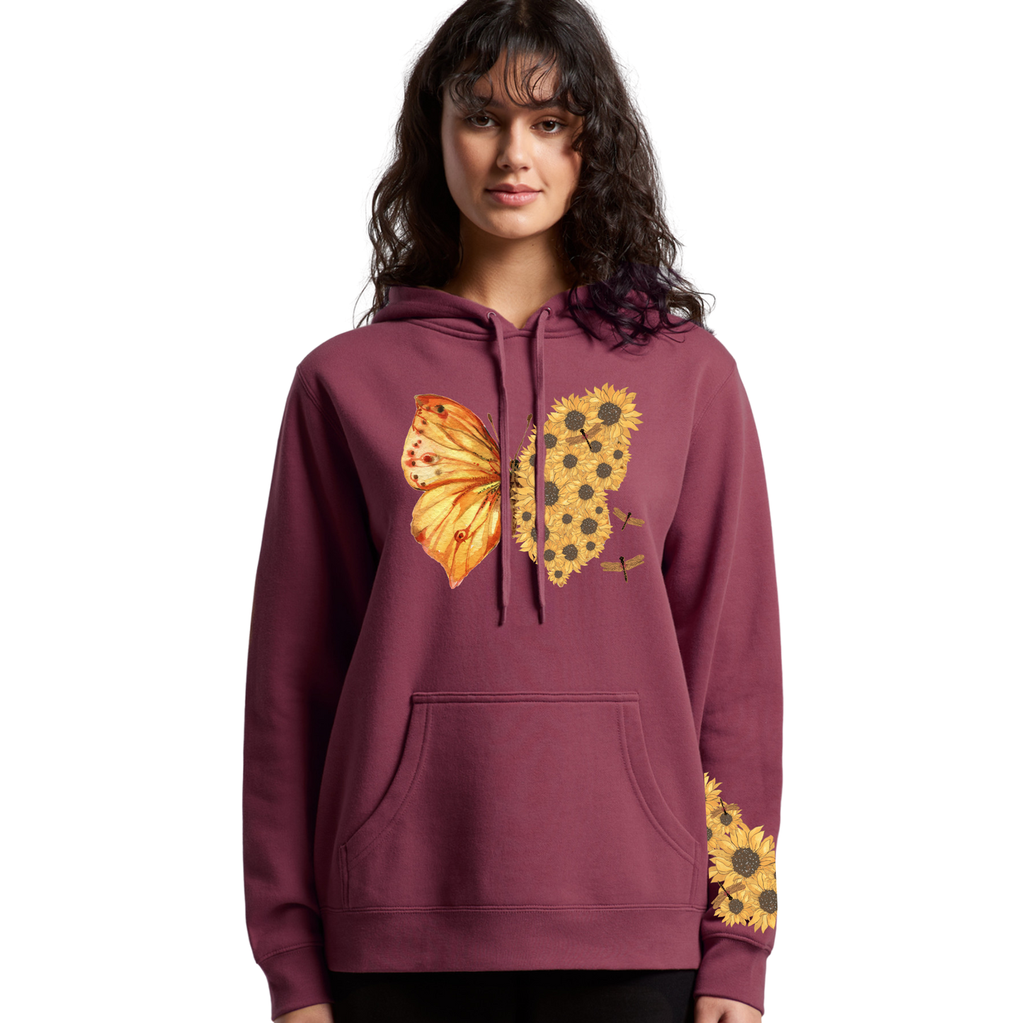 Womens Flutterby Sunflower Hoodie