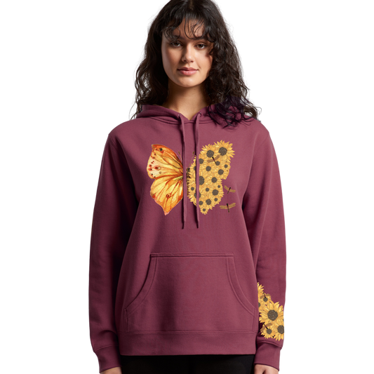 Womens Flutterby Sunflower Hoodie