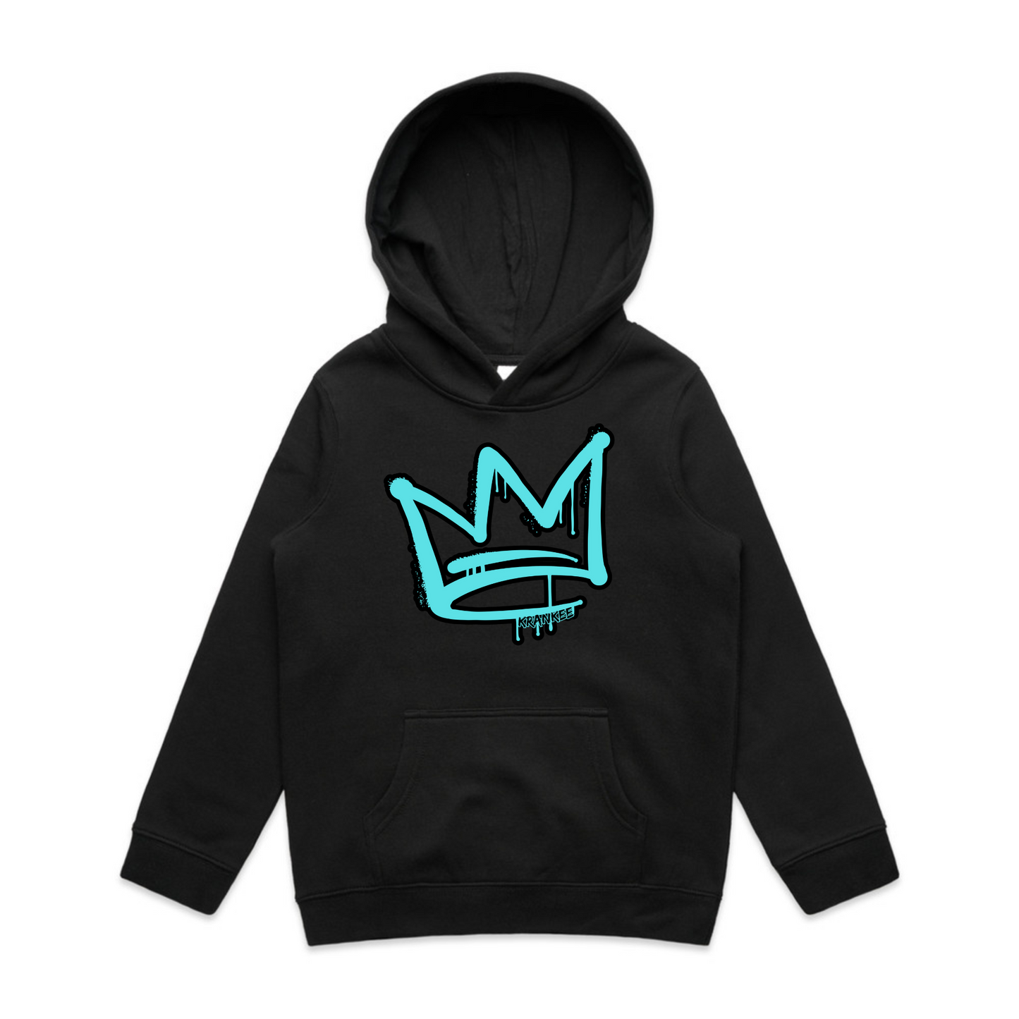 Aqua Crown Front - Kids Hoodie