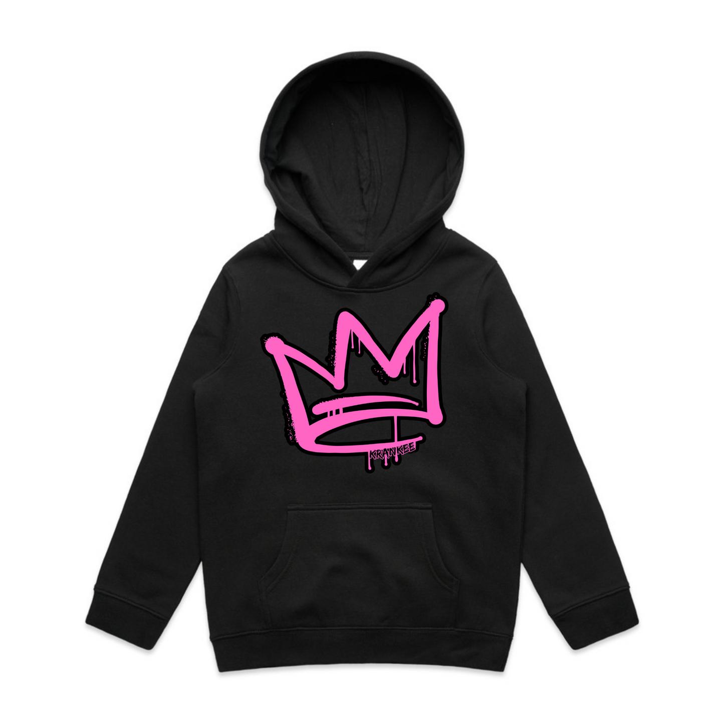 Pink Crown Front - Kids Hoodie