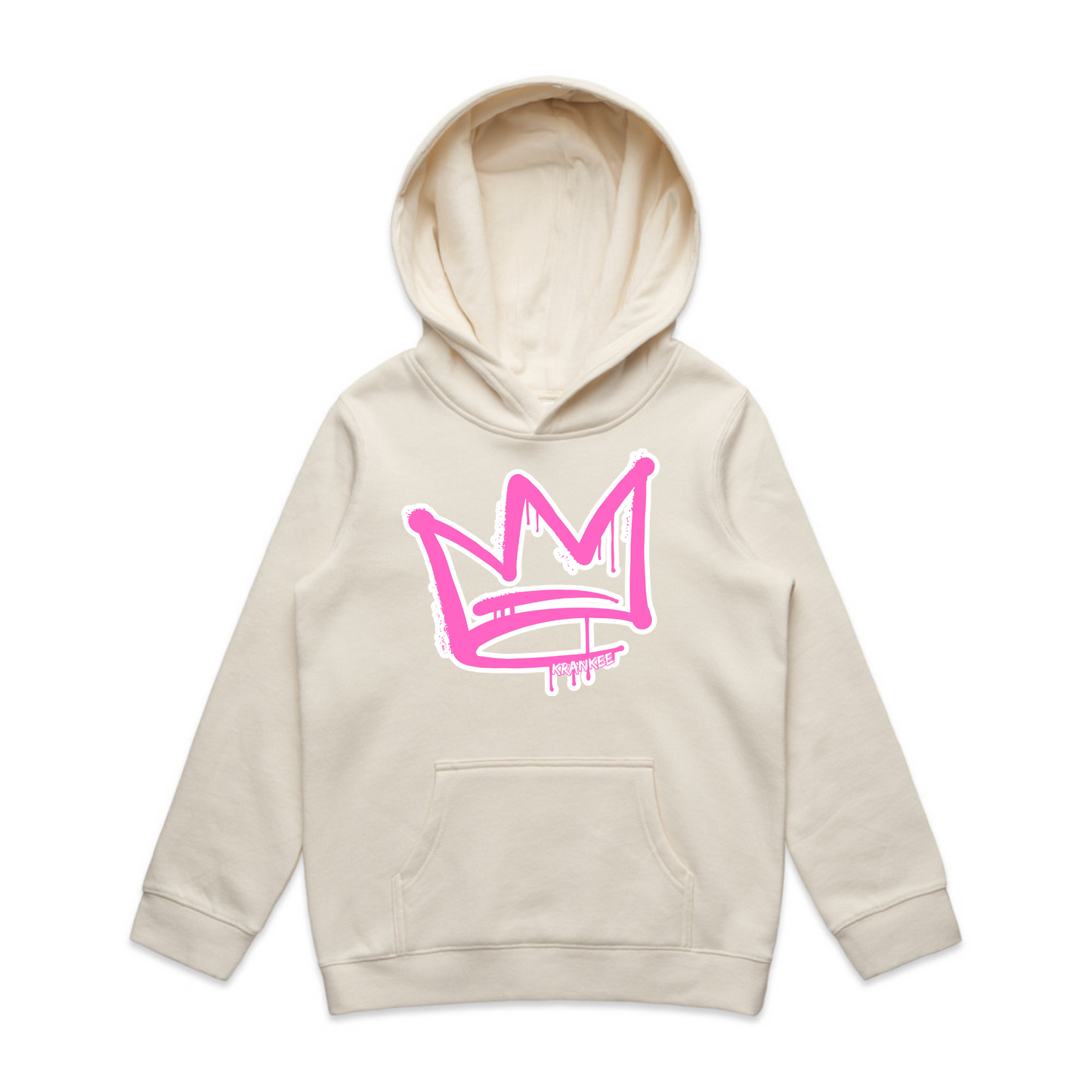 Pink Crown Front - Kids Hoodie