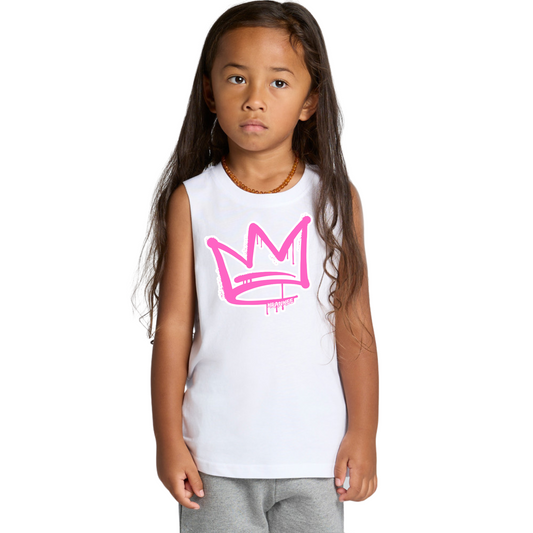 Pink Front Crown - Kids Tank