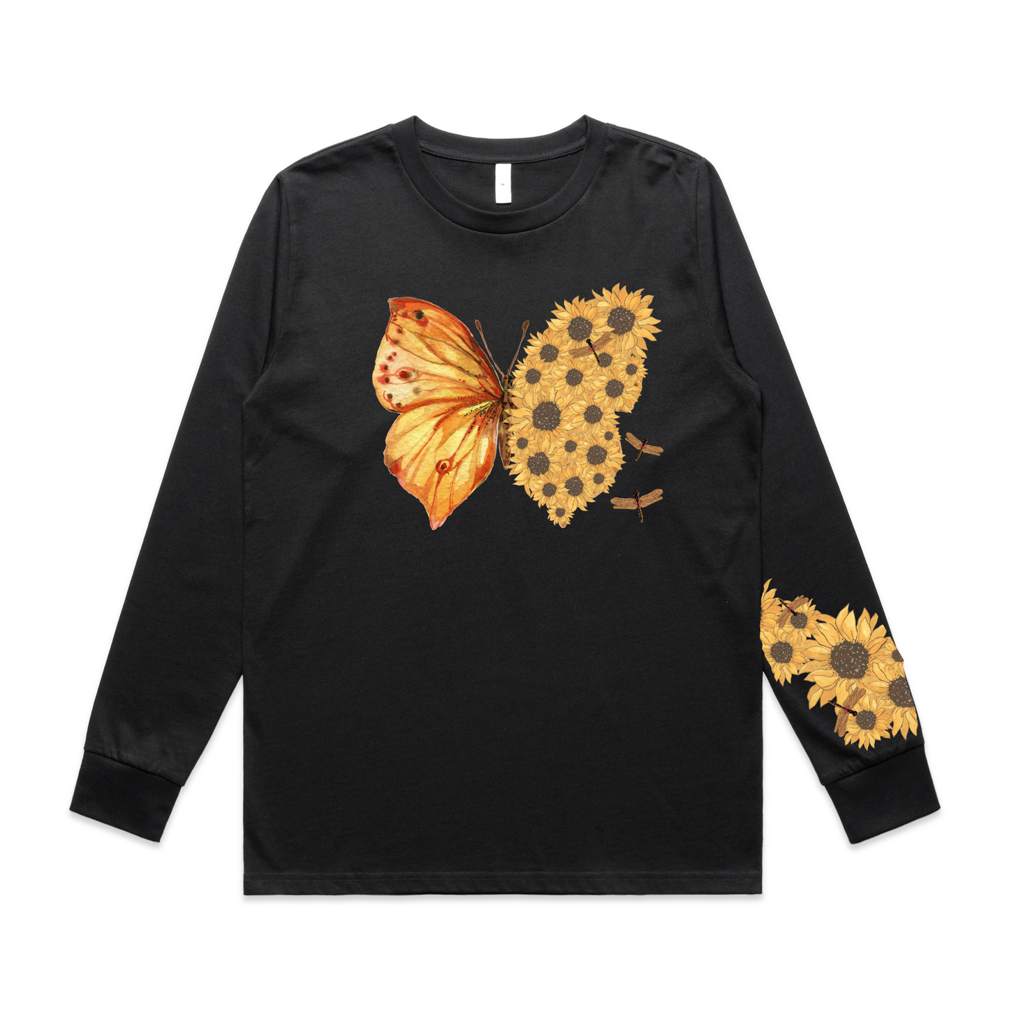 Womens Flutterby Sunflower Long Sleeve