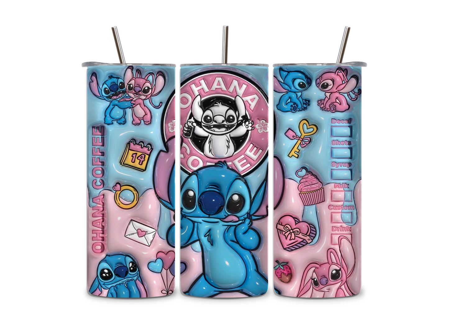 Stitch Love Ohana Coffee - Tumbler & Bottle