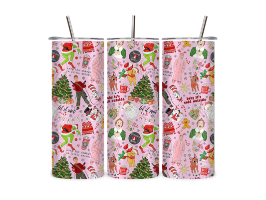 Pink Collage XMAS - Tumbler & Bottle