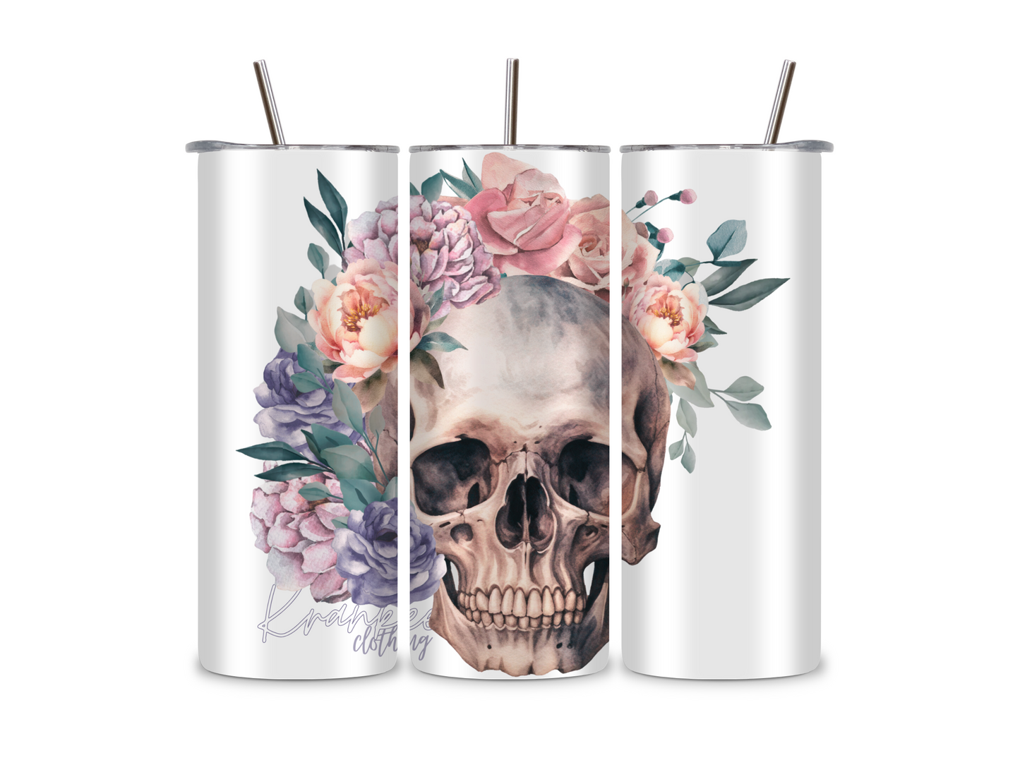 Krankee Floral Skull - Tumbler & Bottle