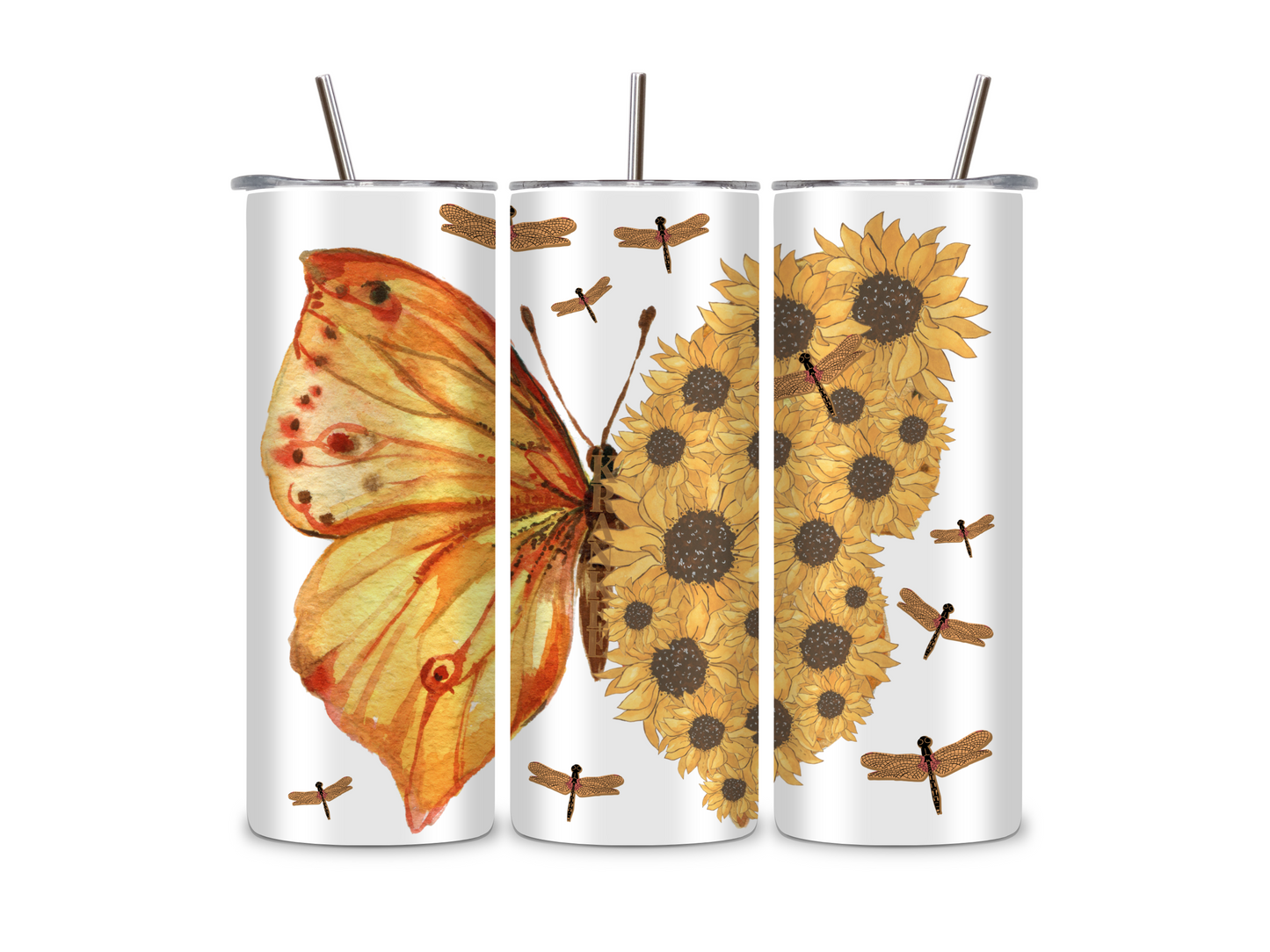 Krankee Flutterby Sunflower - Tumbler & Bottle