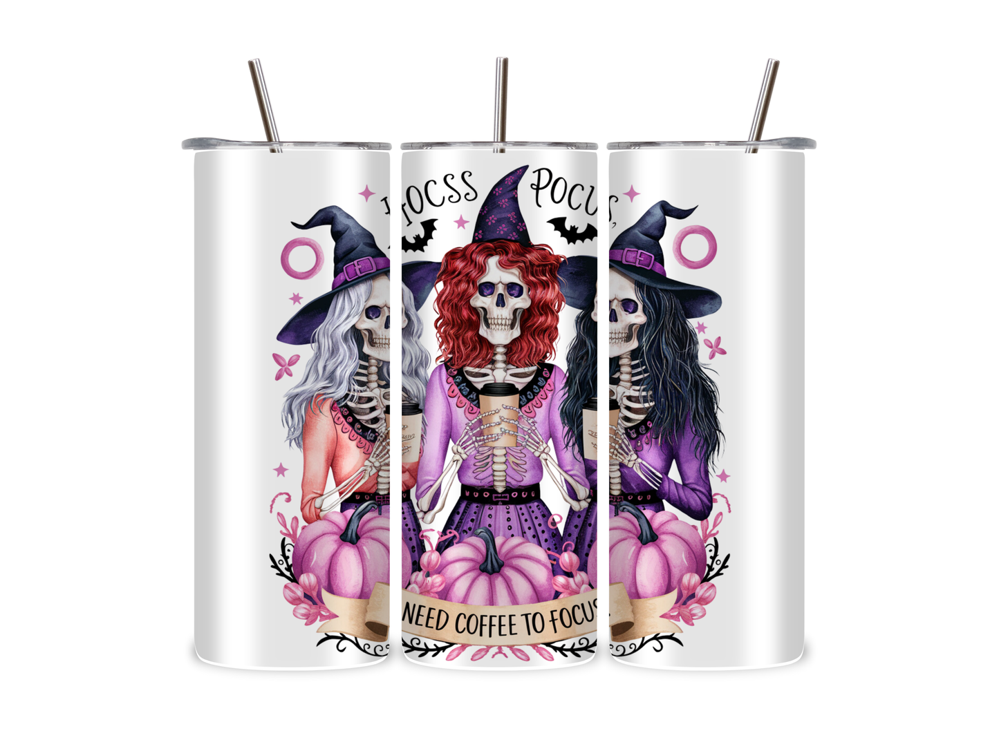 Hocus Pocus Need Coffee to Focus- Tumbler & Bottle