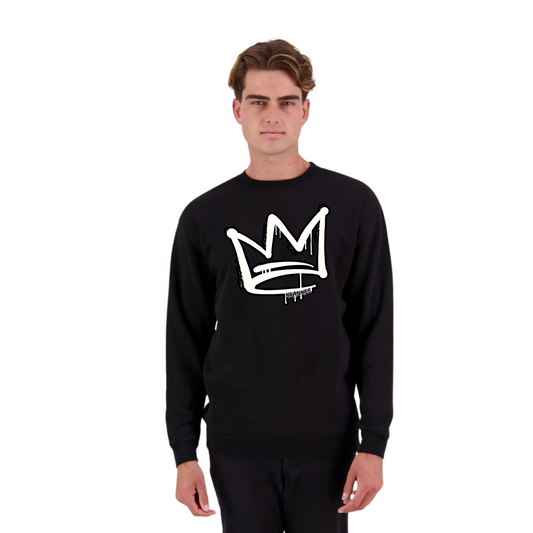 B/W Front Crown - Mens Crew Neck