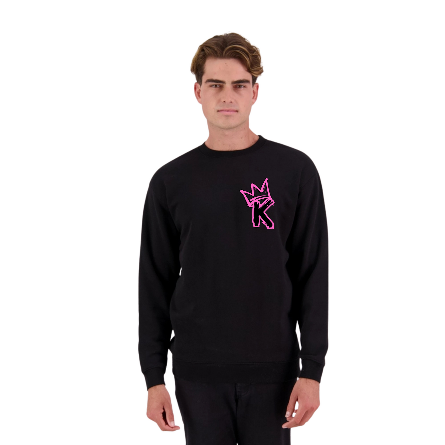 Pink Back Crown - Mens Crew Neck