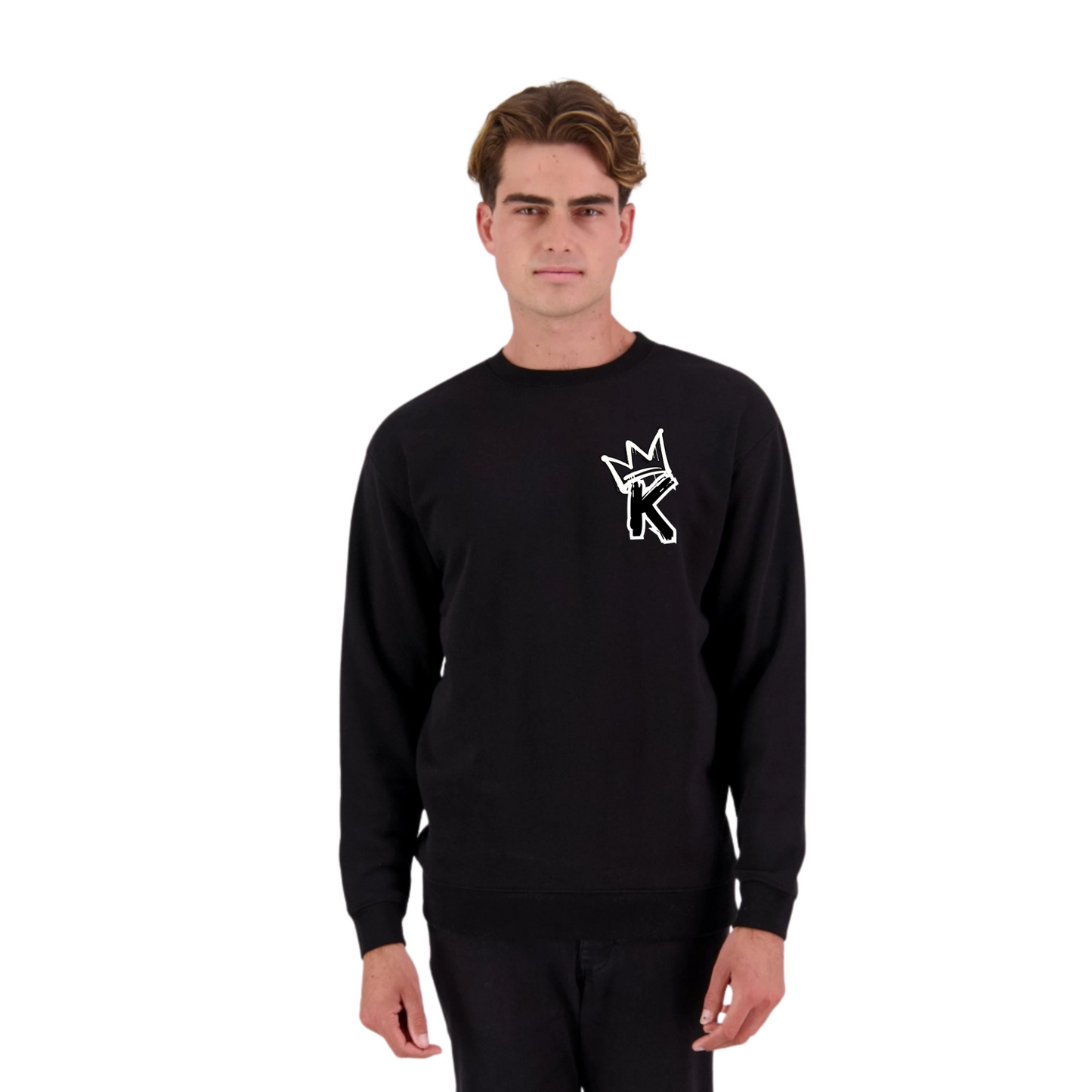 B/W Back Crown - Mens Crew Neck