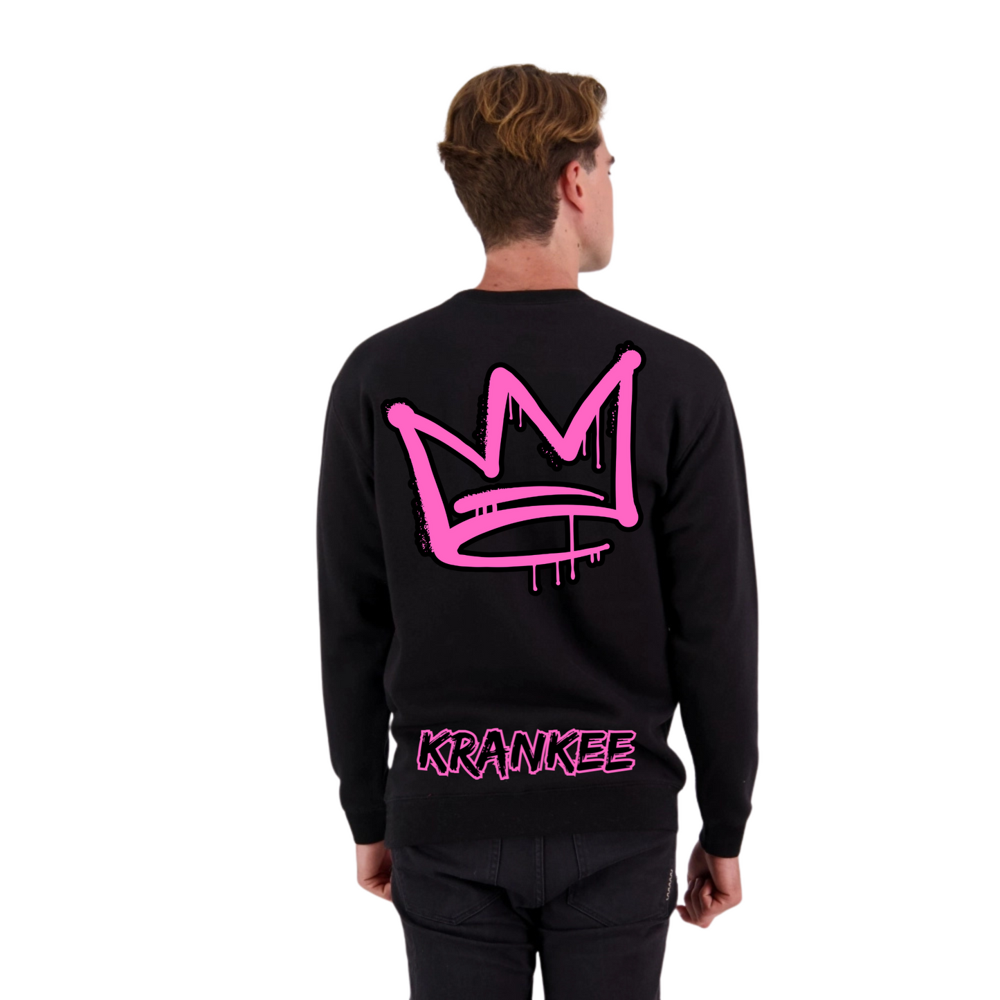 Pink Back Crown - Mens Crew Neck