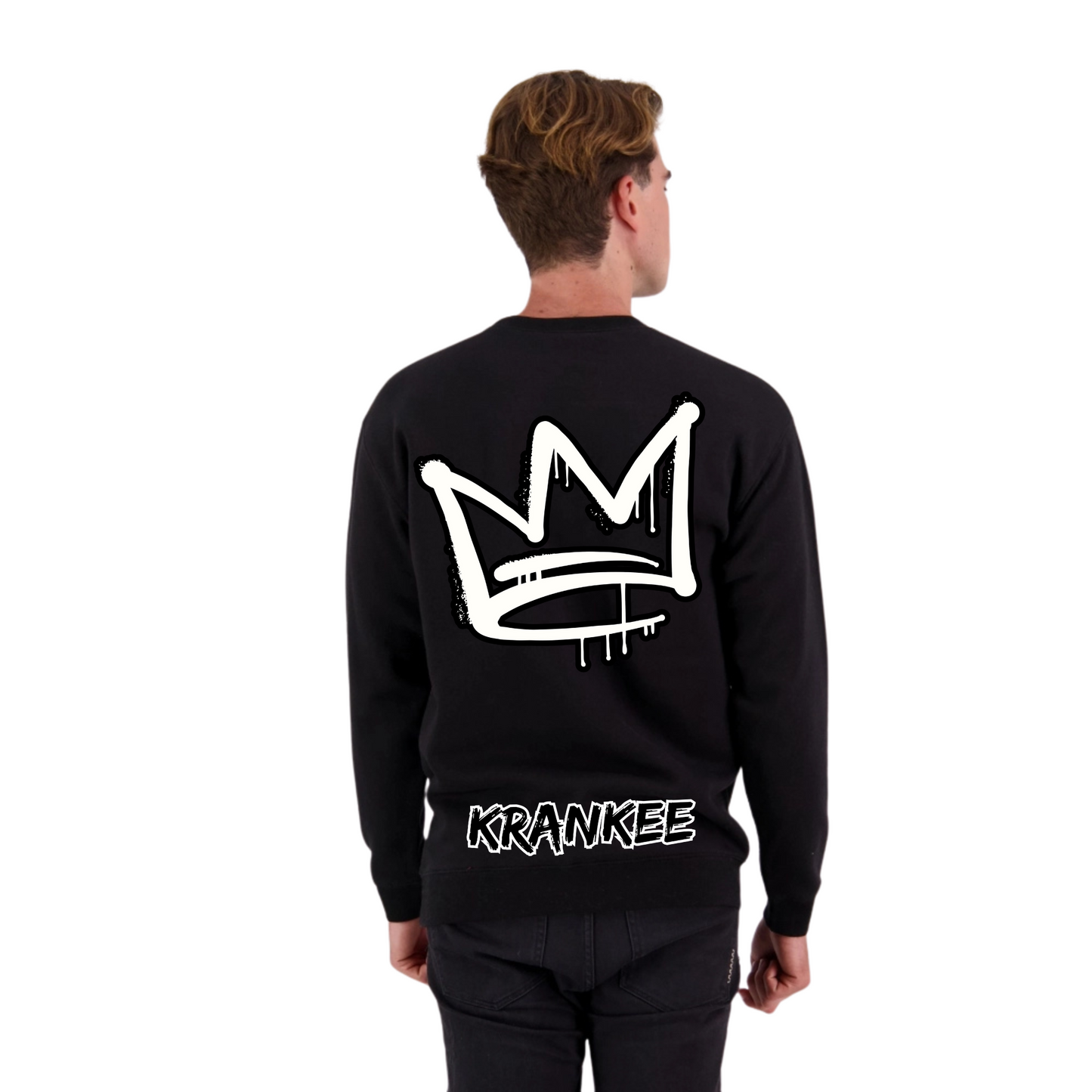 B/W Back Crown - Mens Crew Neck