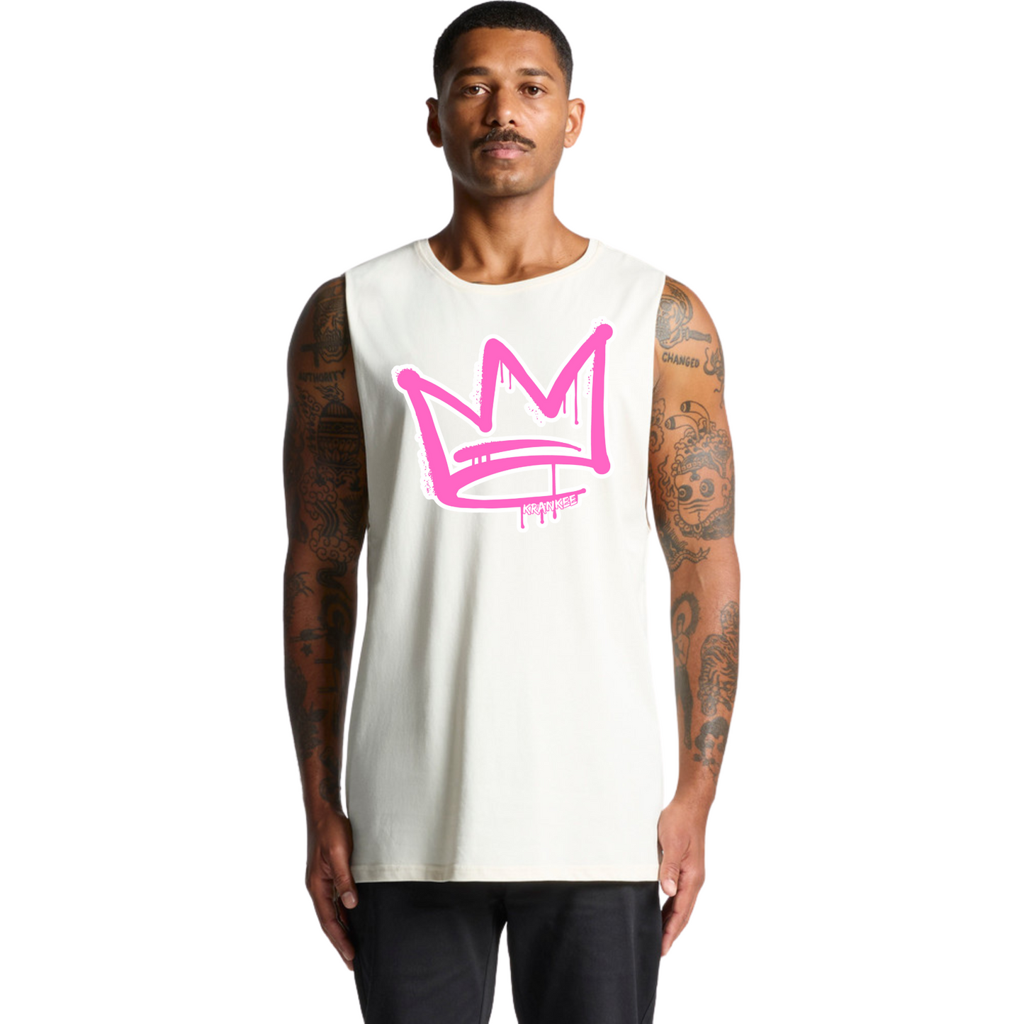 Pink Front Crown - Mens Tank
