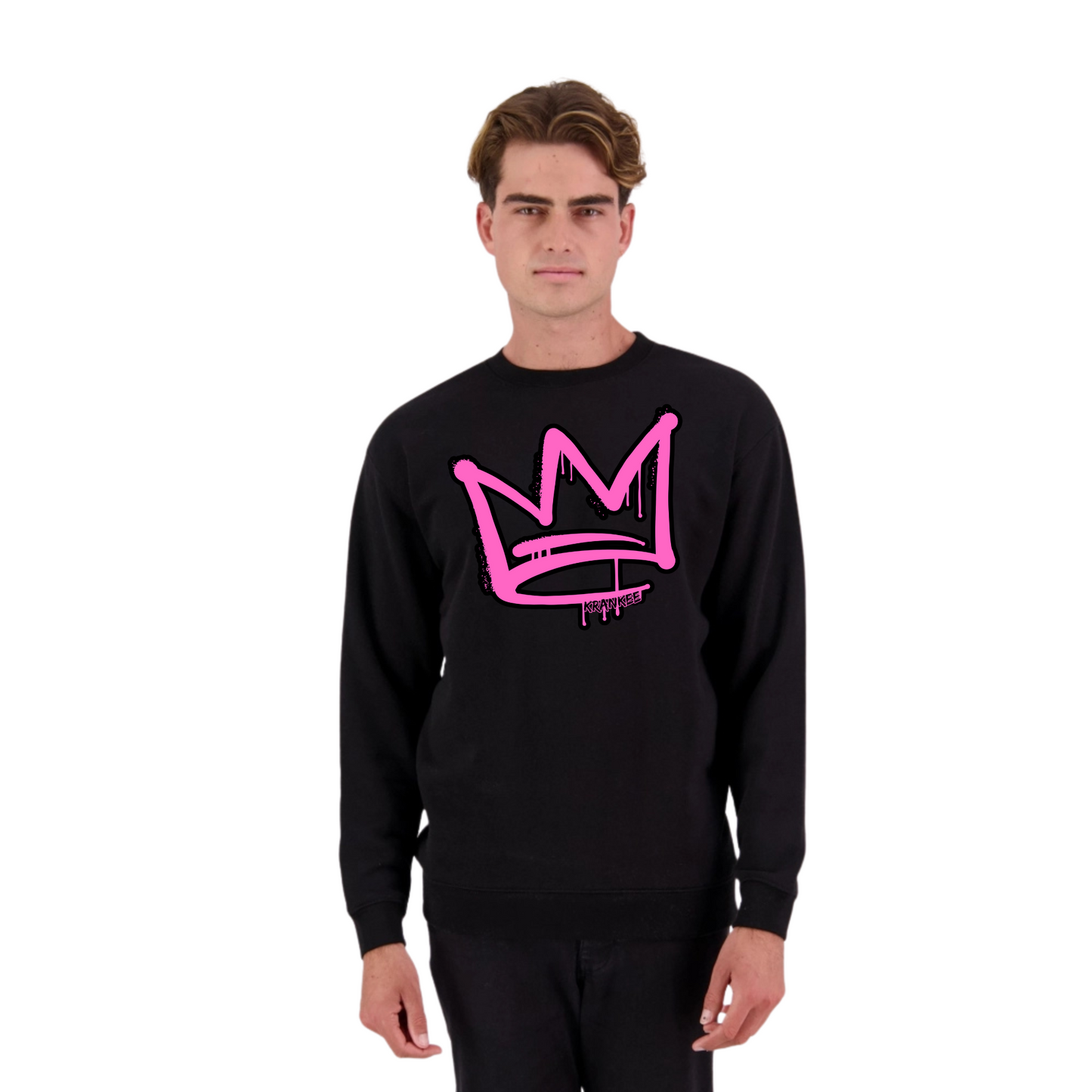 Pink Front Crown - Mens Crew Neck