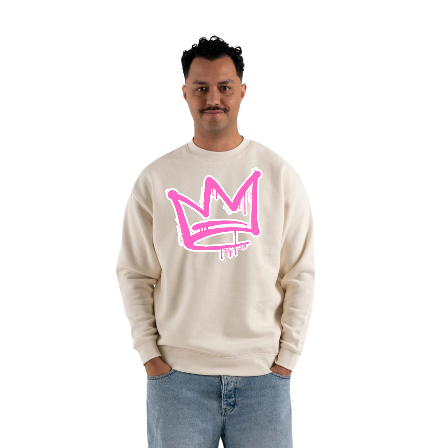 Pink Front Crown - Mens Crew Neck