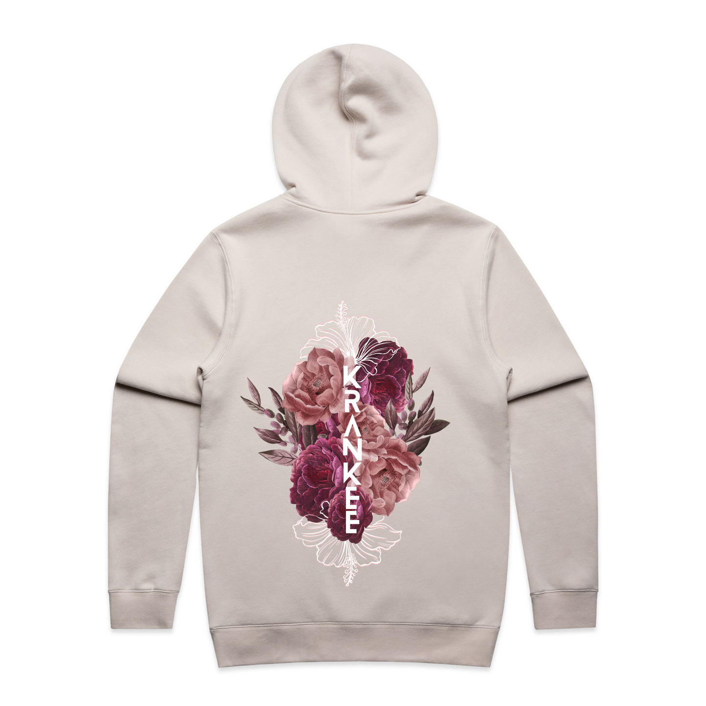 Mens Floral Back Hoodie