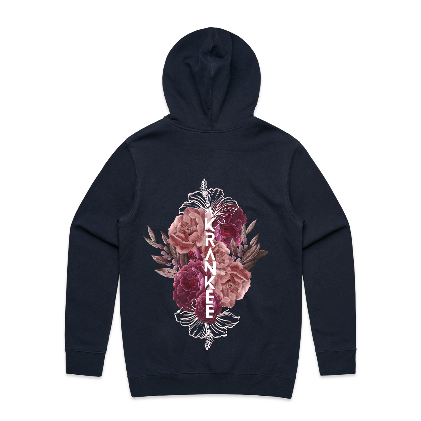 Mens Floral Back Hoodie