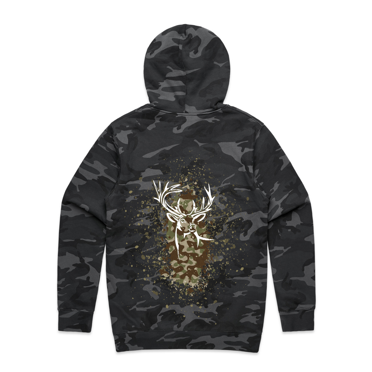 Mens Camo Back Hoodie