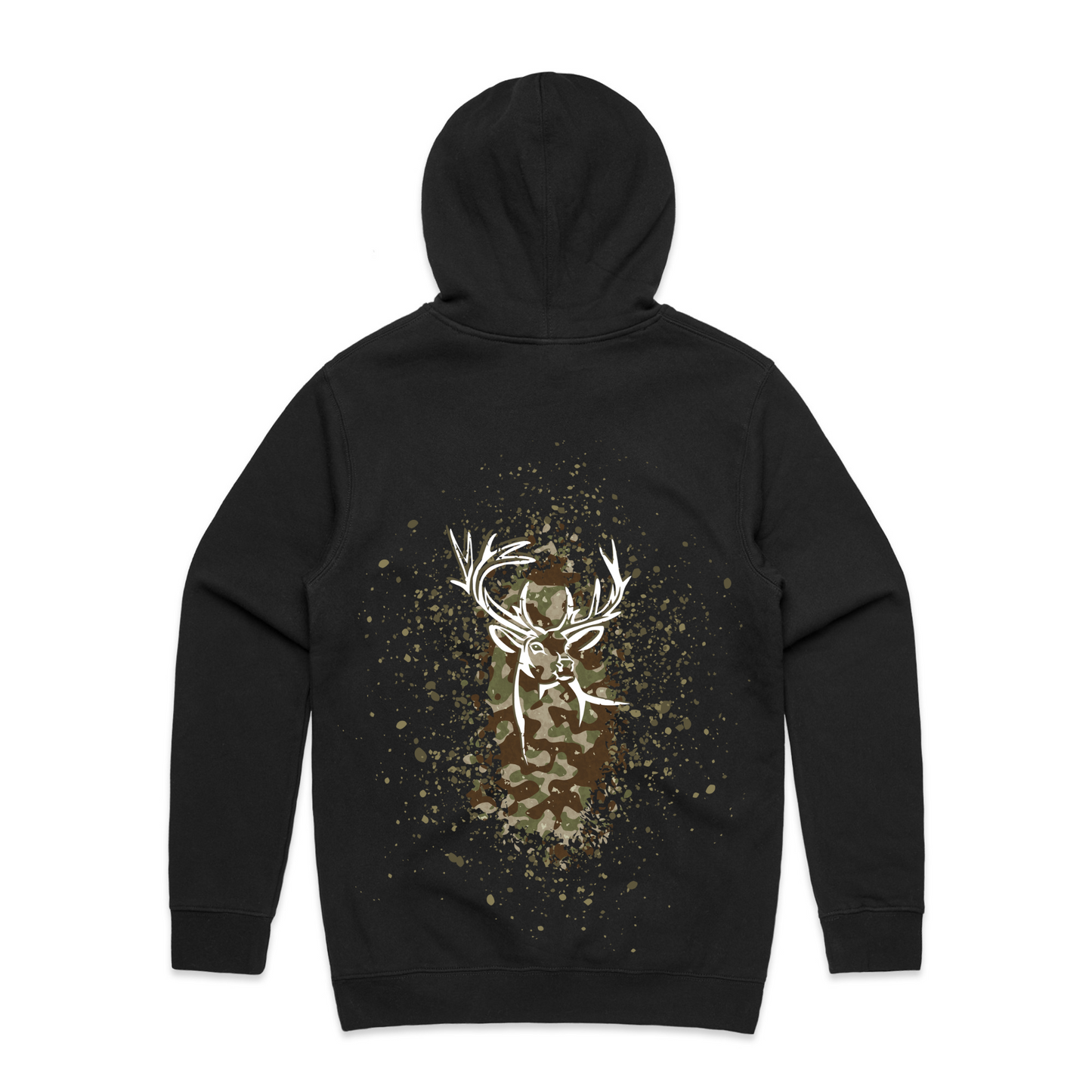 Mens Camo Back Hoodie