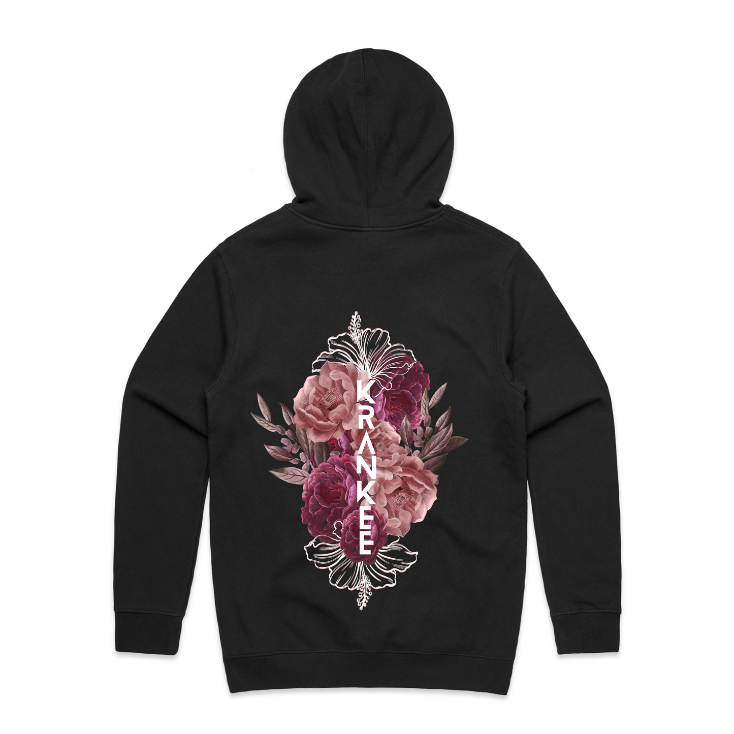 Mens Floral Back Hoodie