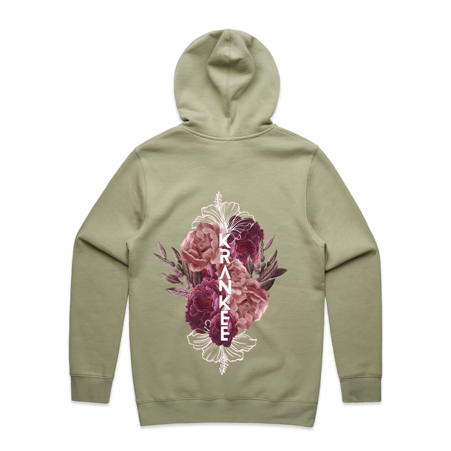 Mens Floral Back Hoodie