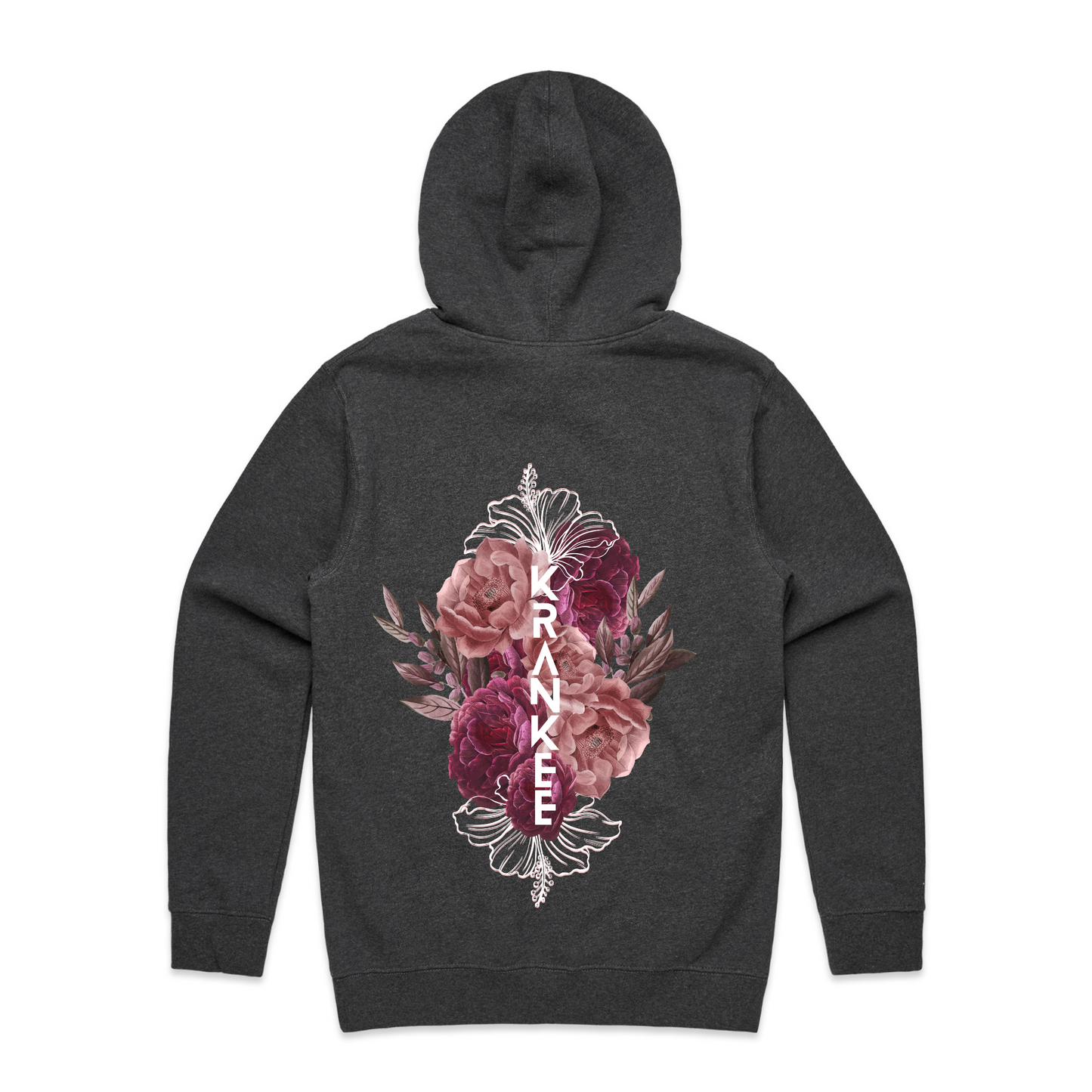 Mens Floral Back Hoodie