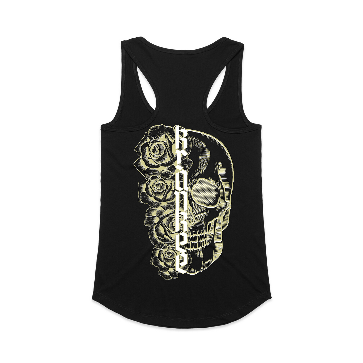 Womens Metallic Skull Racerback