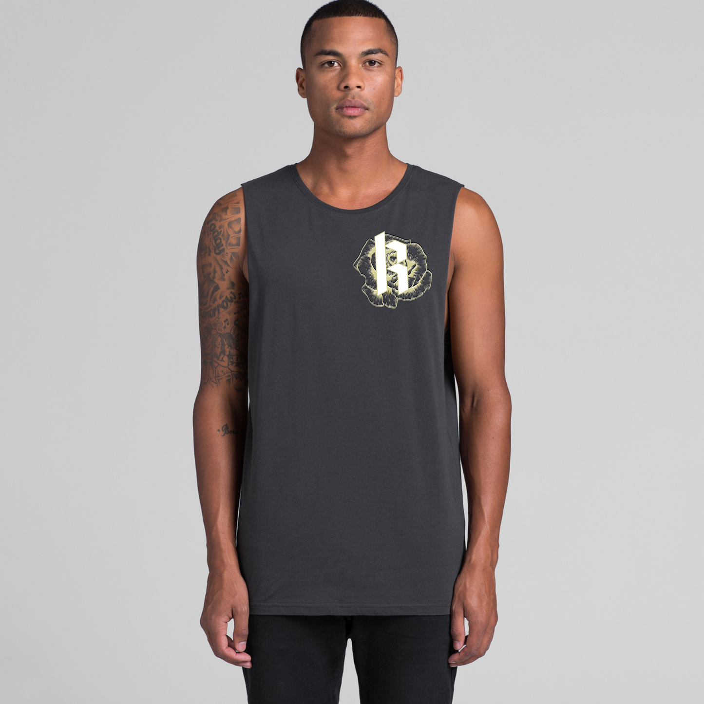Mens Metallic Skull Low Armpit Tank